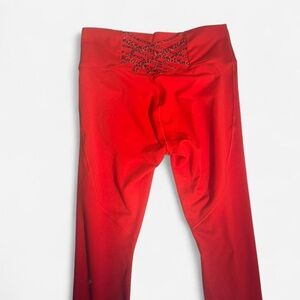 Fabletics Boost PowerHold 7/8 Leggings XL Electric Cherry Mini Leopard